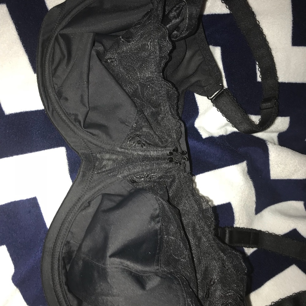 Black lace under wire bra